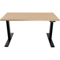 BISLEY E-WonderTech elektrisch höhenverstellbarer Schreibtisch ahorn rechteckig, T-Fuß-Gestell schwarz 160,0 x 80,0 cm von Bisley