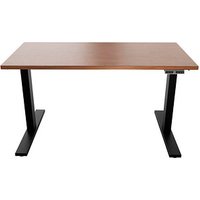 BISLEY E-WonderTech elektrisch höhenverstellbarer Schreibtisch lincoln walnuss rechteckig, T-Fuß-Gestell schwarz 140,0 x 80,0 cm von Bisley