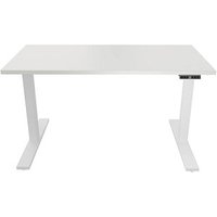 BISLEY E-WonderTech elektrisch höhenverstellbarer Schreibtisch weiß rechteckig, T-Fuß-Gestell weiß 160,0 x 80,0 cm von Bisley