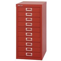 BISLEY MultiDrawer™ L2910 Schubladenschrank kardinalrot 10 Schubladen 27,8 x 38,0 x 59,0 cm von Bisley