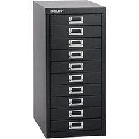 BISLEY MultiDrawer™ L2910 Schubladenschrank schwarz 10 Schubladen 27,8 x 38,0 x 59,0 cm von Bisley