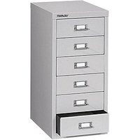 BISLEY MultiDrawer™ L296 Schubladenschrank lichtgrau 6 Schubladen 27,8 x 38,0 x 59,0 cm von Bisley