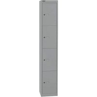 BISLEY Schließfachschrank silber CLK124355, 4 Schließfächer 30,5 x 30,5 x 180,2 cm von Bisley