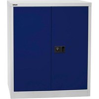 BISLEY Stahlschrank Universal E402A01G505 lichtgrau, oxofordblau 91,4 x 40,0 x 100,0 cm, aufgebaut von Bisley