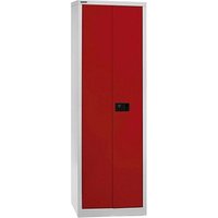 BISLEY Stahlschrank Universal E782A04B6506 lichtgrau, kardinalrot 60,0 x 40,0 x 195,0 cm, aufgebaut von Bisley