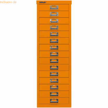 Bisley Schubladenschrank Basis A4 15 Schübe orange von Bisley