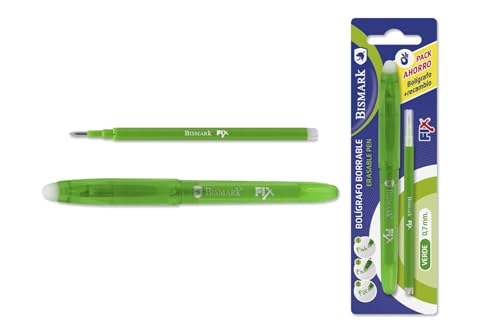 Bismark Löschbarer Kugelschreiber Grün mit Kapuze und Ersatz von Bismark