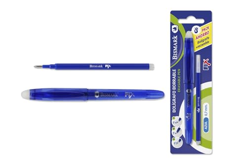Bismark Radierbarer Kugelschreiber, Blau, mit Kappe und Nachfüllpackung von Bismark