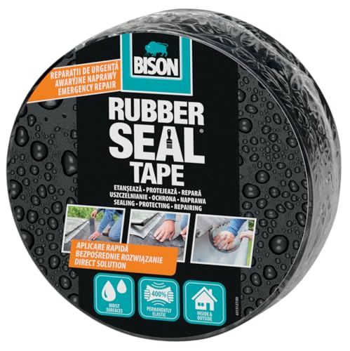 BISON Rubber Seal® Klebeband, 7,5 cm x 5 m, für Notfall, schnelle und effiziente temporäre Reparatur, Abdichtung und Abdichtung von Bison