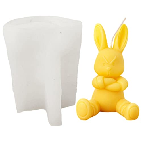 Ostern Kaninchen Silikonform, 3D Hase Silikon Kerzenform Seifenform, Tier Epoxidharz Formen Silikon Kaninchen Kuchenform Für DIY Seife, Silikon Backform Für Die Herstellung Von Süßigkeiten, Seife von Bitong