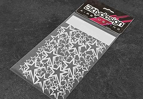 Bittydesign RC Vinyl Stencil - Stars Karosserie Design Abklebebogen Airbrush Schablone von Bittydesign