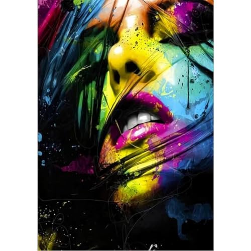 5D DIY Diamant Malerei Erwachsene Set，Zahlen Diamond Painting,Vollbohrer Abstrakte sexy Lippen kinder diamond painting Stickerei Bastelset für Wall Room Home Decoration30x40cm von Biubami