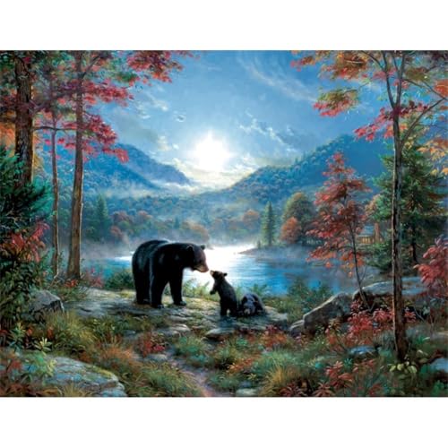 5D DIY Diamant Malerei Erwachsene Set，Zahlen Diamond Painting,Vollbohrer Bär kinder diamond painting Stickerei Bastelset für Wall Room Home Decoration30x40cm von Biubami