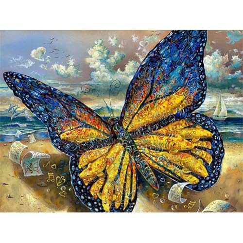 5D DIY Diamant Malerei Erwachsene Set，Zahlen Diamond Painting,Vollbohrer Tier Schmetterling kinder diamond painting Stickerei Bastelset für Wall Room Home Decoration30x40cm von Biubami