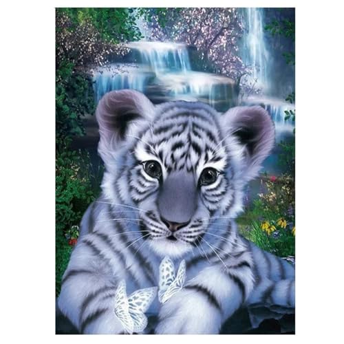 5D DIY Diamant Malerei Erwachsene Set，Zahlen Diamond Painting,Vollbohrer Tier Tiger kinder diamond painting Stickerei Bastelset für Wall Room Home Decoration30x40cm von Biubami