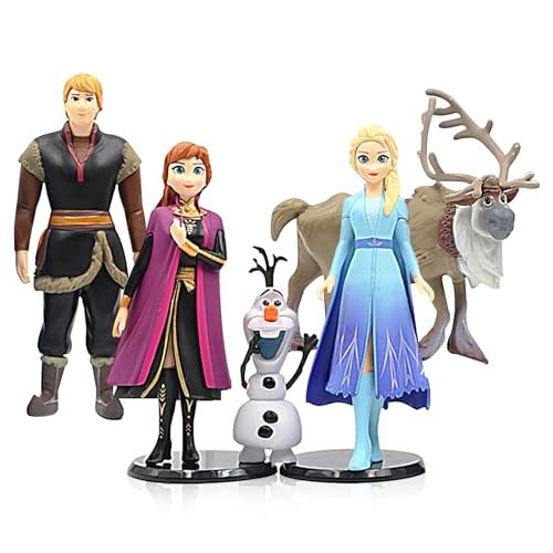 5 Stück Frozen Kuchen Deko Figuren Set, Eiskönigin Figuren Deko, Elsa Minifiguren Tortendeko Muffin Deko, Eiskönigin Dekofiguren Cupcake Toppers Dekoration von Biuebinc