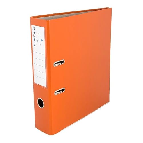 Ordner Aktenordner Briefordner Büroordner Pappordner Schlitzordner DIN A4 Aktenordner 7,5 cm breit Biuro Plus A4/75mm - Orange von Biuro Plus