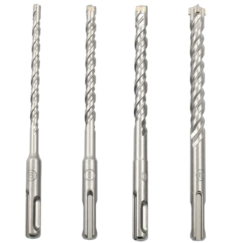 Bivethoi Bohrhammer-Bit-Set, SDS-Plus, für Beton, Mauerwerk, 6 + 8 + 10 + 12 mm, 4 Stück von Bivethoi