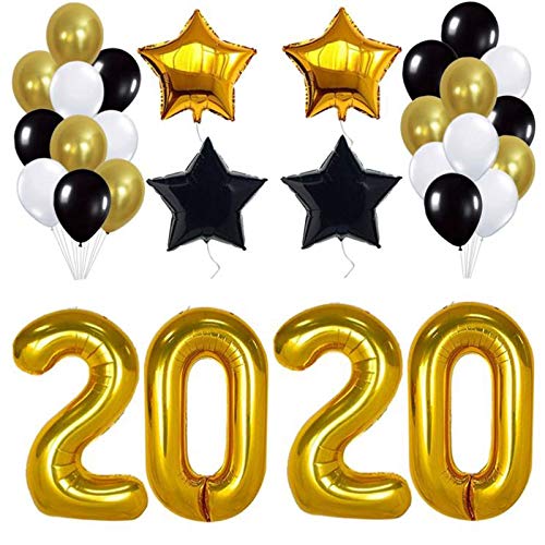 Biwwubik 1 Sets 2020 Abschluss Party Set Abschluss Pull Flag Abschluss Ballon Kombination Abschluss Dekoration Gold von Biwwubik