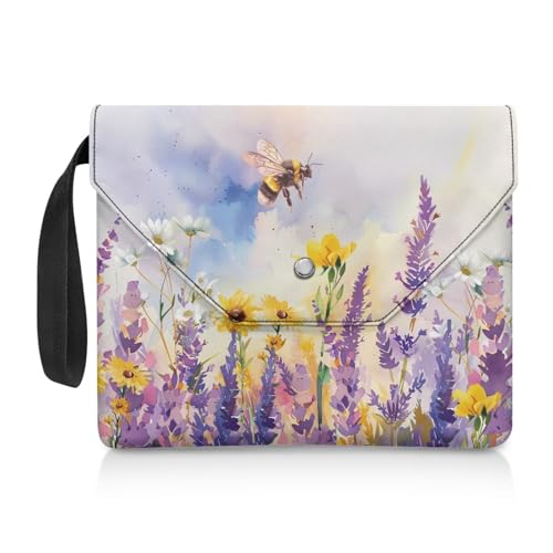 Biyejit Aquarell-Bienen-Buchhülle, weich, für Taschenbücher, waschbar, Größe 30 x 23,9 cm, Buchliebhaber, Geschenke, große Kapazität, Aufbewahrungstaschen von Biyejit