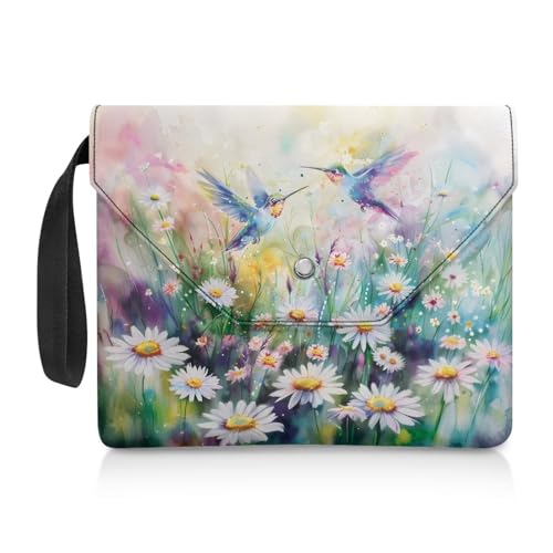 Biyejit Aquarell-Kolibri-Buchhülle, Lehrbuchschutz für Buchliebhaber, Buchtasche für Hardcover, Taschenbuch, waschbar, Geschenktasche, große Kapazität, Aufbewahrungstaschen von Biyejit