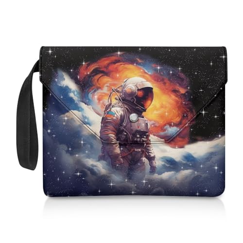 Biyejit Astronaut Taschenbuchhülle, weiche Buchhülle, Schnalle, Buchschutz mit Vordertasche, für Frauen, Mädchen, Leser, Bibliothekar, Buchzubehör, tragbare Buchtaschen, Behälter von Biyejit