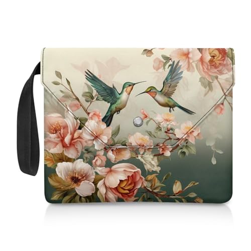 Biyejit Buchhüllen mit Kolibri-Motiv, weich, für Taschenbücher, waschbar, Größe 30 x 23,9 cm, Buchliebhaber, Geschenke, große Kapazität, Büchertaschen, Behälter von Biyejit