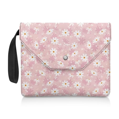 Biyejit Daisy Buchhülle mit Schnalle, 27,9 x 22,9 cm, gepolsterter Buchschutz, Lehrbuchhüllen für Taschenbücher, Buchtasche mit Taschen für christliche Geschenke, tragbare Aufbewahrungstaschen von Biyejit