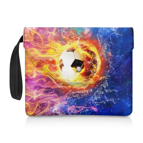 Biyejit Fußball-Buchhülle, Bibelhülle für Damen, Buchschutzhülle mit Griffschlaufe, geeignet für Hardcover-Einband für Buchliebhaber, Teenager, tragbare Buchtaschen, Behälter von Biyejit