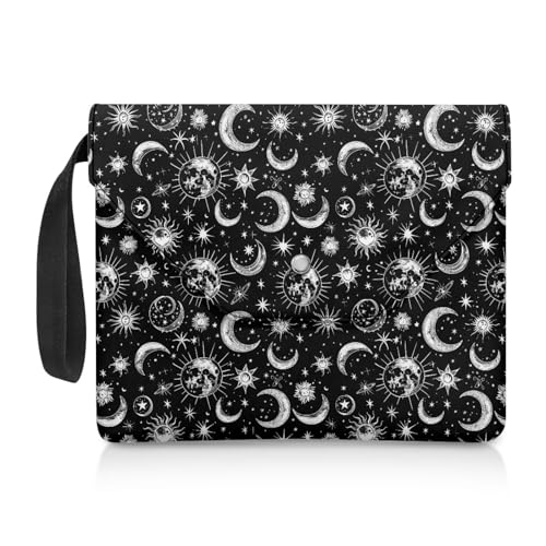 Biyejit Moon Star Buchhülle, Buchliebhaber, Lehrbuchschutz, mit Griffschlaufe, Buchumschläge für Taschenbücher bis zu 30 x 23,9 cm, tragbare Buchtaschen, Behälter von Biyejit