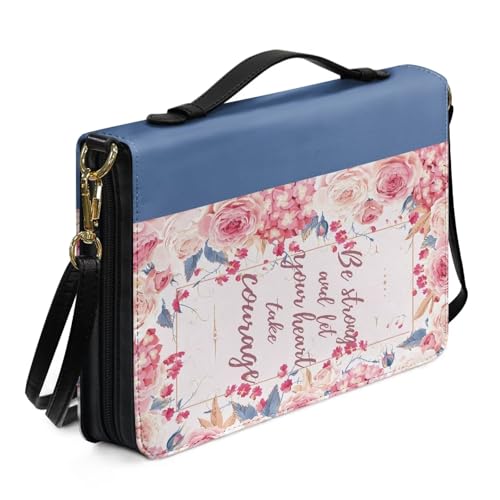 Biyejit Pink Daisy Bibelhülle für Damen, wasserdicht, Crossbody-Tasche mit Griff und Reißverschluss, große Tragetasche für Stifte, Arbeitsbuch, Textmarker, Größe M-2XL von Biyejit