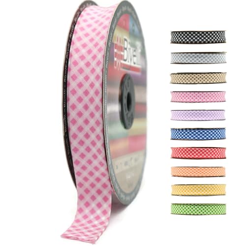 Schrägband aus Baumwolle, 20 mm breit, kariert, einfach gefaltet, Baumwolle, zum Nähen, Kleidung, DIY, Rosa, E2 Schrägband aus Baumwolle, 20 mm breit, kariert, einfach gefaltet, Baumwolle, zum Nähen, Kleidung, DIY, Rosa, E2 von Biyelli