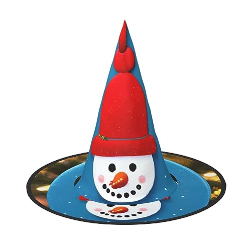 Bkdogkt Weihnachtskarton Schneemann Druck Erwachsene Hexenhut Karneval Halloween Hut Partys Maskeraden Cosplay Urlaub Dekor von Bkdogkt