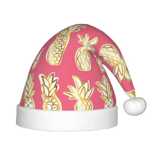 Bkdogkt Weihnachtsmütze mit Ananas-Druck, festlicher Elfenhut, Zubehör für Weihnachtsmütze, Weihnachtsfeier, Geschenk, Urlaub von Bkdogkt