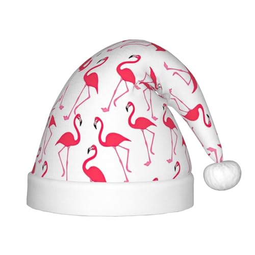 Bkdogkt Weihnachtsmütze mit rosafarbenem Flamingo-Muster, Weihnachtsgeschenk, Weihnachtsgeschenk, Weihnachtsgeschenk, Urlaub von Bkdogkt