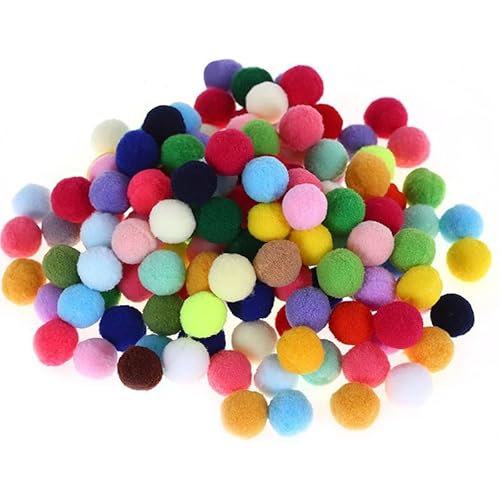 100 Stück Bunte Pompons, 10mm Kleine Bommeln zum Basteln, Pompons Bälle für Kinder, Pompons Deko, Plüsch Bälle, Pompons zum Basteln, für Partydekoration, Girlanden, Quasten, Haarschmuck, Kleidung von Bkemkri