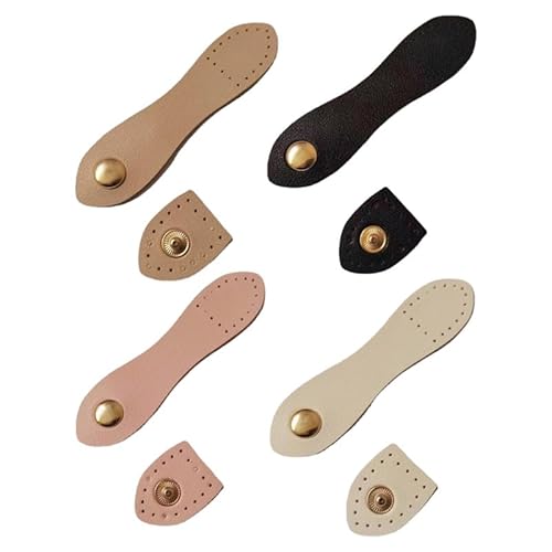 8 Pcs Druckknöpfe Aus PU-Leder, Leather Buckles Sew On taschenverschluss lederriemen mit druckknöpfen, 4 Farben Verschluss zum Aufnähen Laschenverschluss für Geldbörse und Umhängetaschen von Bkemkri