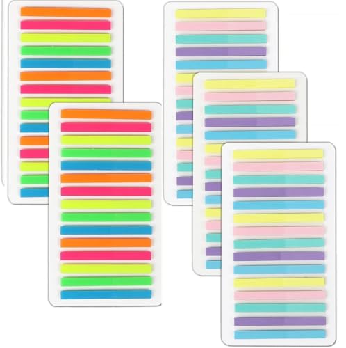 Bkemkri 1500 Stück Haftstreifen Haftnotizen zum Text Markieren Schmal Lang Transparente Sticky Notes Book Tabs Pastell Klebezettel Post Kleine Index Tabs Page Marker Pastell Notizzettel Bücher Zubehör von Bkemkri