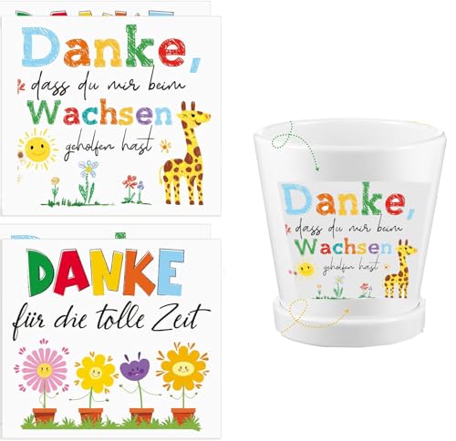 Bkemkri 4 Stück Aufkleber für Den Blumentopf Dankeschön Aufkleber Danke für Wunderschöne Farbenfrohe Zeit Erzieher Geschenk Kindergarten Dankeschön Geschenk Danke für Kindergarten Abschiedsgeschenk von Bkemkri