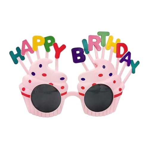 Geburtstagsbrille, Neuheit Partybrille für Mädchen Geburtstag, Happy Birthday Brille für Erwachsene Kinder, Strand Party Sonnenbrille für Foto Requisite, Geburtstag Party Supplies Süße Creme von Bkemkri