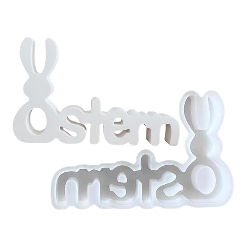 Bkljkf 2 Stück Osterhase Silikonform, Ostern Hase Silikonformen Gießformen, Ostern Silikonformen Hase Gießform Ostern Giessform Silikon Ostern Silikonform Frühling für Handwerk von Bkljkf