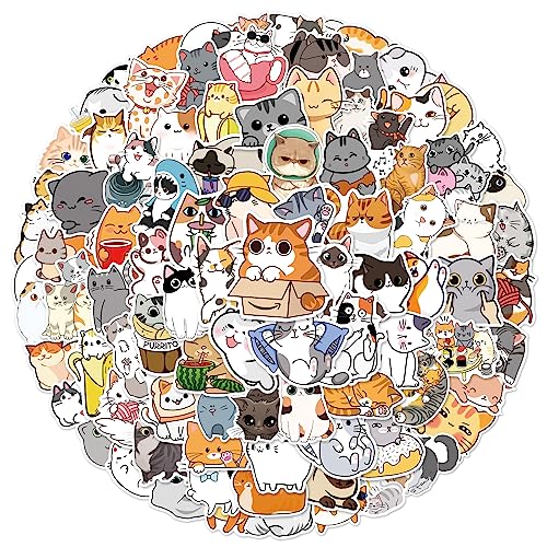 100 stück Aufkleber Pack Graffiti Decal Vinyl Sticker Kawaii Cartoon Aufkleber für Wasserflaschen Niedliche Katzen Aufkleber zur Dekoration Laptop Gepäck Skateboard Auto Fahrrad Handyhülle von Bkrdty