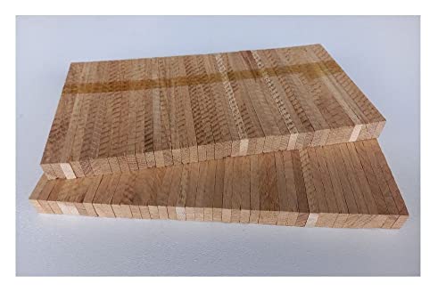 BlackSellig Bastelklötze aus Holz 22 x 8 x160mm Eiche – DIY, Modellbau & Dekoration. Unbehandeltes Naturprodukt, vielseitig nutzbar für kreative Projekte und Handwerksideen. (160 Stück) von BlackSellig