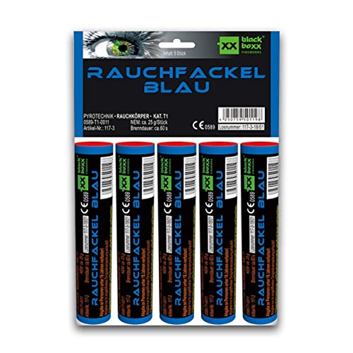 Blackboxx Fireworks Rauchfackel, 5er Pack (Blau) von Blackboxx Fireworks