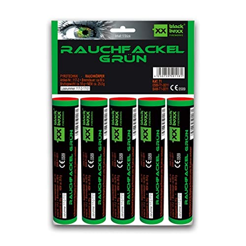 Blackboxx Fireworks Rauchfackel, 5er Pack (Grün) von Blackboxx Fireworks