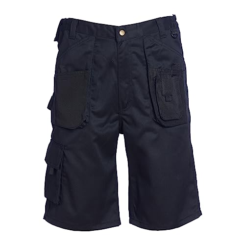 Blackrock Herren Workman Cargo Shorts, Schwarze Sicherheits-Arbeitskleidung, Cargo-Taschen, Telefonhalter, Hammer & Werkzeugschlaufe, strapazierfähige Polycotton Utility Arbeitskleidung Blackrock Herren Workman Cargo Shorts, Schwarze Sicherheits-Arbeitskleidung, Cargo-Taschen, Telefonhalter, Hammer & Werkzeugschlaufe, strapazierfähige Polycotton Utility Arbeitskleidung von Blackrock