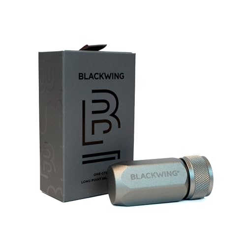 Blackwing Einstufiger Spitzenschärfer, deutsche Stahlklinge, scharfe gebogene Spitze, gefrästes Aluminium, Grau von Blackwing