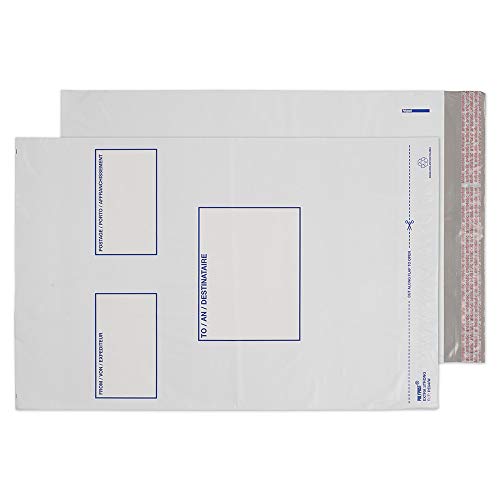 Blake Purely Packaging Versandtaschen aus Polyethylen, 330 x 460 mm, haftklebend (PE64/W), Weiß, 500 Stück von Blake