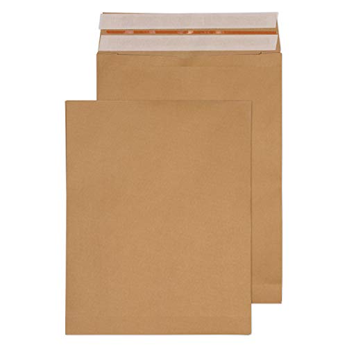 Vita 100 Stück plastikfreie Recycling-Versandtaschen aus Kraftpapier, erweiterbarer Zwickel 80 mm, 480 x 380 mm (KBB170) von Blake