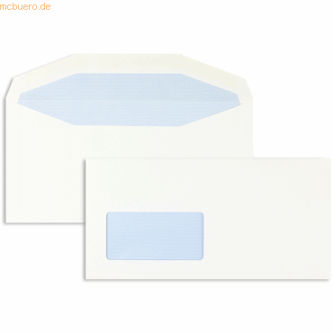Blanke Kuvertierhüllen DIN C6/5 110g/qm gummiert Sonderfenster VE=1000 von Blanke